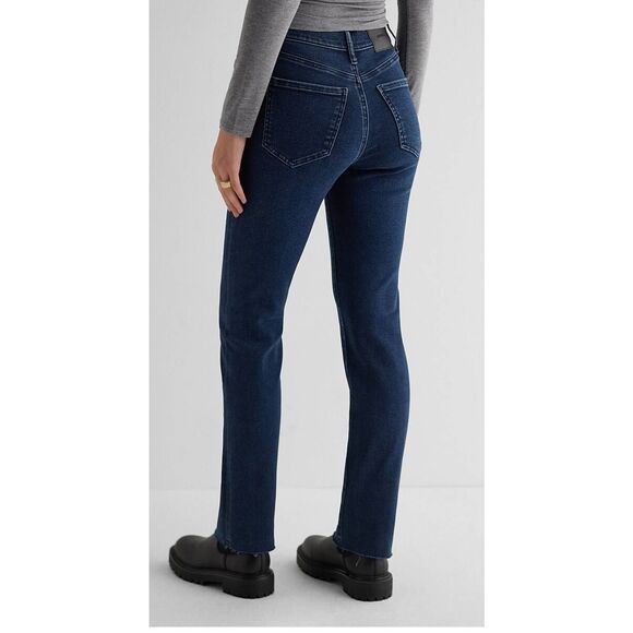 Express 90s Slim High Rise, Dark Navy Wash, Hyper Stretch Jeans, NWT, 4S - Picture 2 of 7